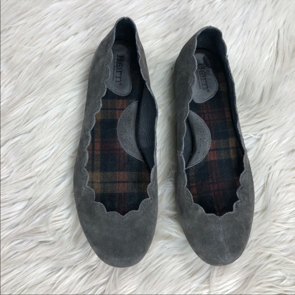 Born Gray Suede Allie Scallop Edge Flats - Picture 7 of 8